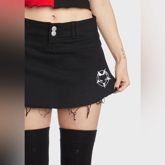 Emily the Strange x Dolls Kill Black Mini Skirt - Picture 2 of 9